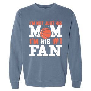 Basketball Mother Number 1 Fan Cool Gift Basketball Mom Cute Gift Garment-Dyed Sweatshirt