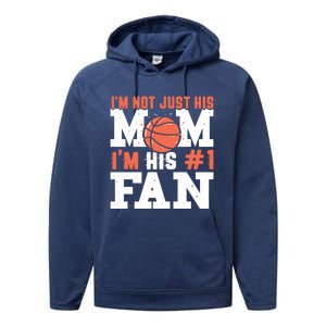 Basketball Mother Number 1 Fan Cool Gift Basketball Mom Cute Gift Performance Fleece Hoodie