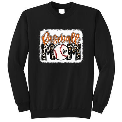 Baseball Mom Orange Leopard Baseball Mama Sweatshirt