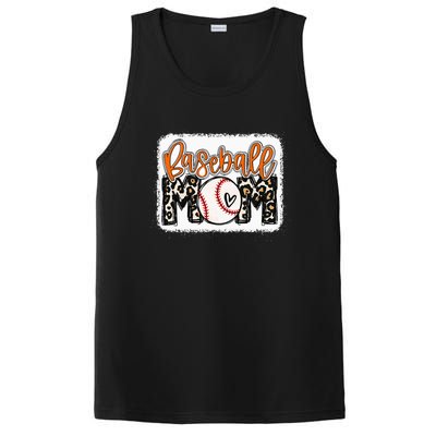 Baseball Mom Orange Leopard Baseball Mama PosiCharge Competitor Tank