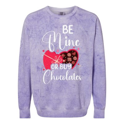 Be Mine Or Buy Chocolates Relationship Couple Heart Colorblast Crewneck Sweatshirt