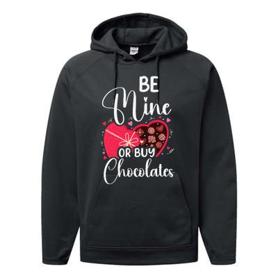 Be Mine Or Buy Chocolates Relationship Couple Heart Performance Fleece Hoodie