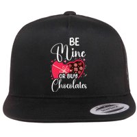 Be Mine Or Buy Chocolates Relationship Couple Heart Flat Bill Trucker Hat