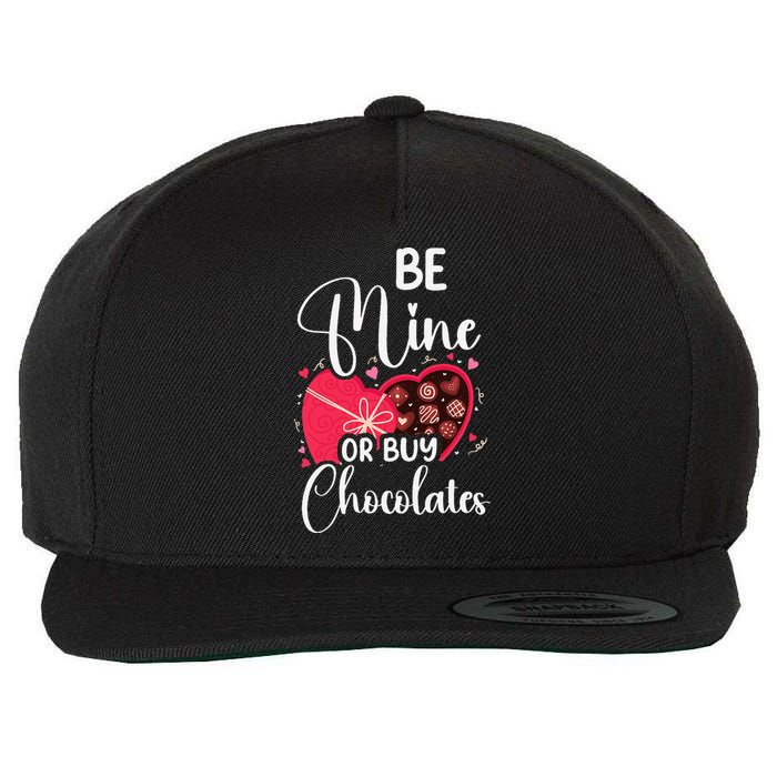 Be Mine Or Buy Chocolates Relationship Couple Heart Wool Snapback Cap