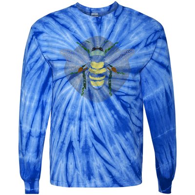 Bees Made Of Nature Flowers And Trees Save The Bees Gift Tie-Dye Long Sleeve Shirt