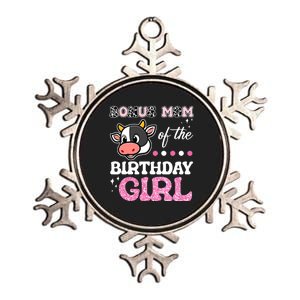 Bonus Mom Of The Birthday Girl Farm Barnyard Party Cow Lover Metallic Star Ornament