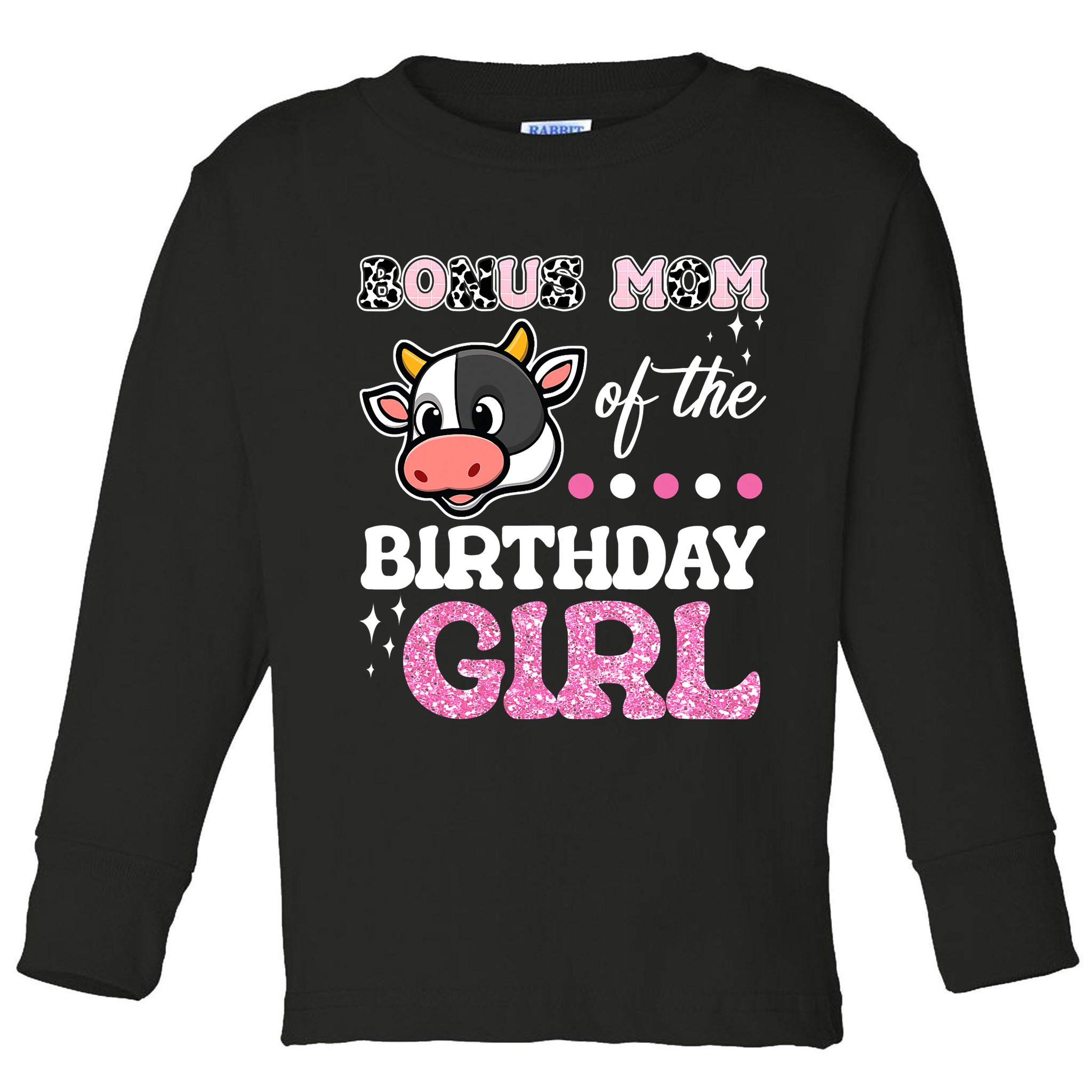 Bonus Mom Of The Birthday Girl Farm Barnyard Party Cow Lover Toddler Long Sleeve Shirt