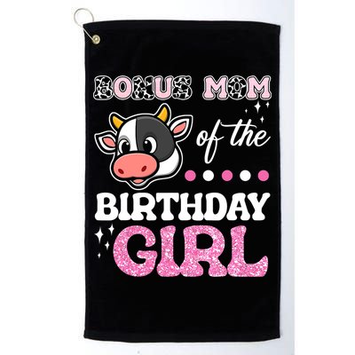 Bonus Mom Of The Birthday Girl Farm Barnyard Party Cow Lover Golf Towel