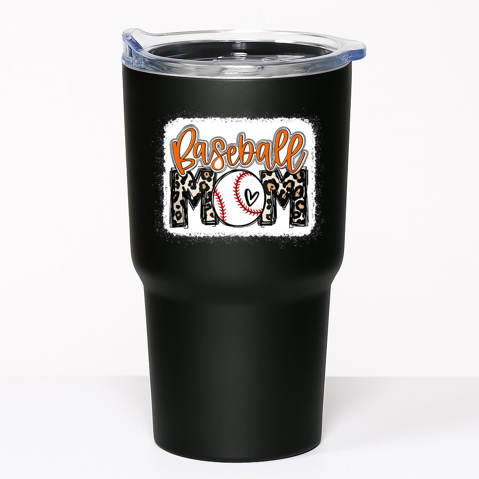 Baseball Mom Orange Leopard Baseball Mama Tank Top Tumbler