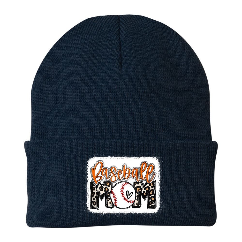 Baseball Mom Orange Leopard Baseball Mama Tank Top Beanie