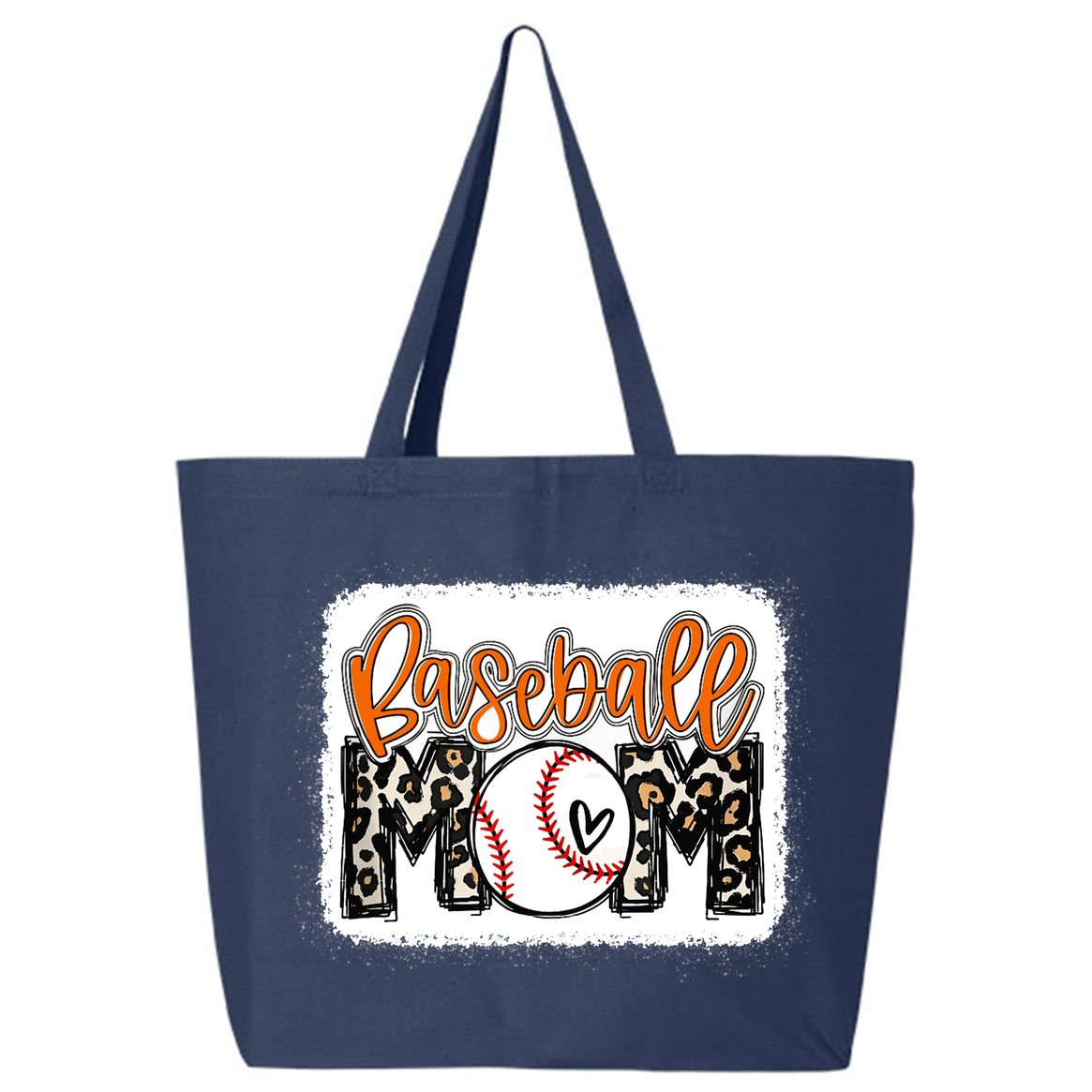 Baseball Mom Orange Leopard Baseball Mama Tank Top 25L Jumbo Tote