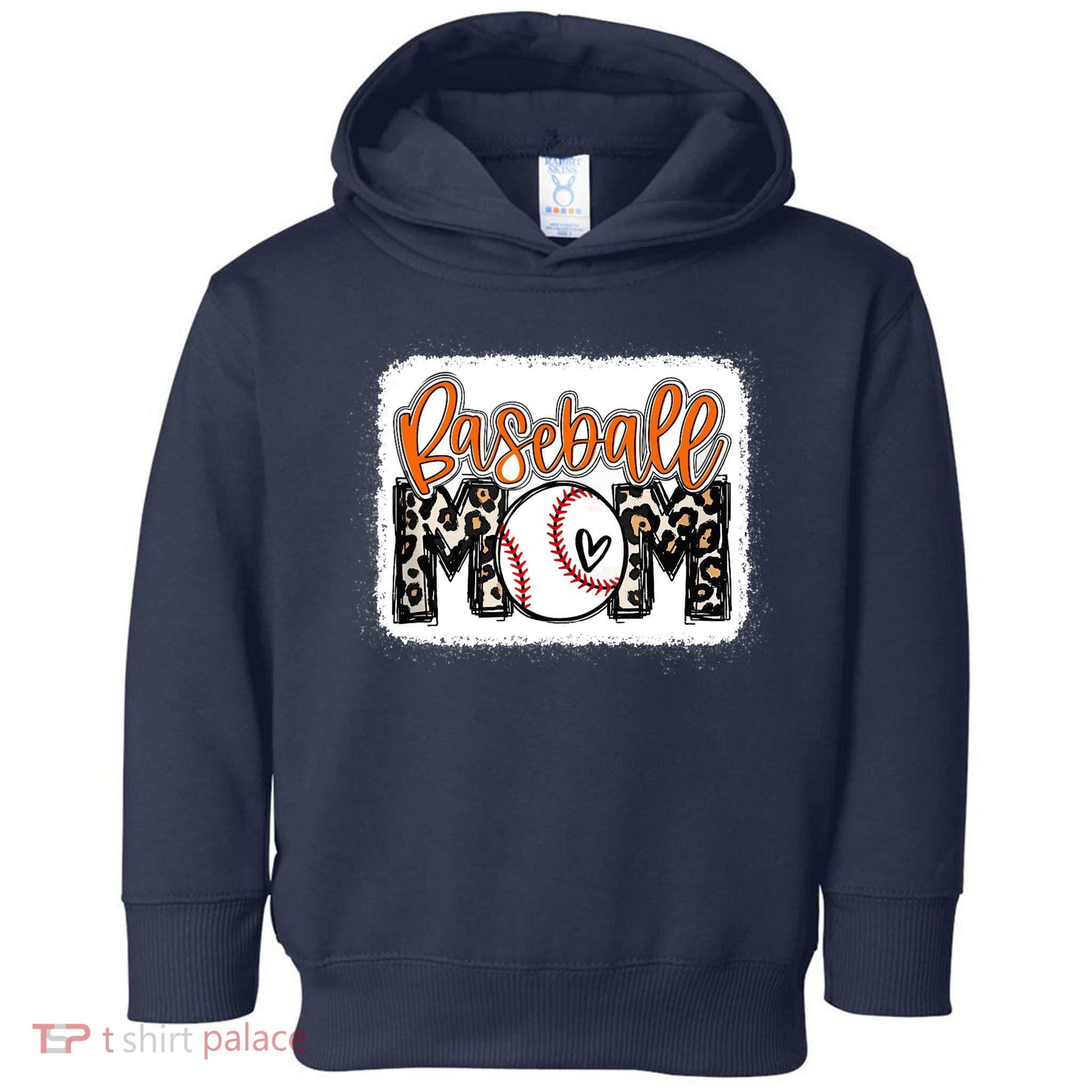 Baseball Mom Orange Leopard Baseball Mama Tank Top Toddler Hoodie