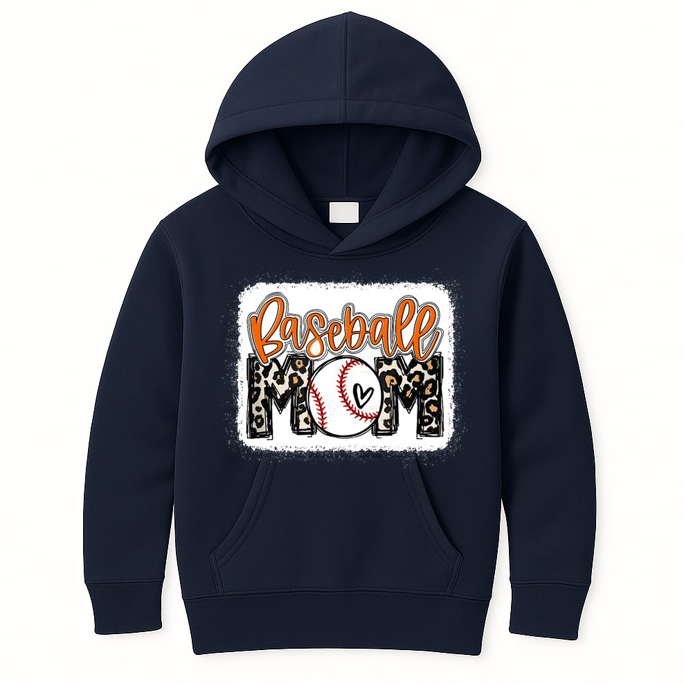 Baseball Mom Orange Leopard Baseball Mama Tank Top Kids Hoodie