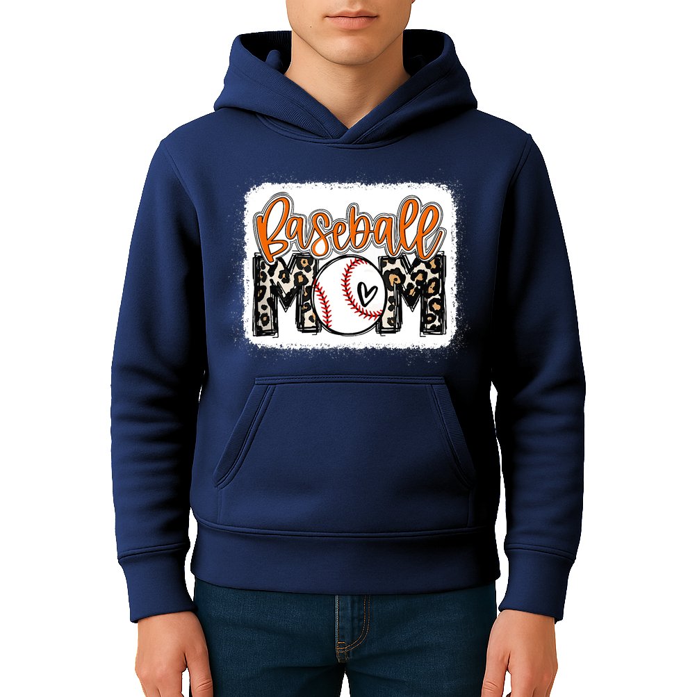 Baseball Mom Orange Leopard Baseball Mama Tank Top Kids Hoodie