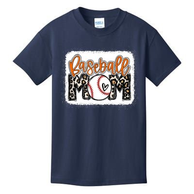 Baseball Mom Orange Leopard Baseball Mama Tank Top Kids T-Shirt