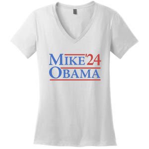 Big Mike Obama 2024 Women's V-Neck T-Shirt