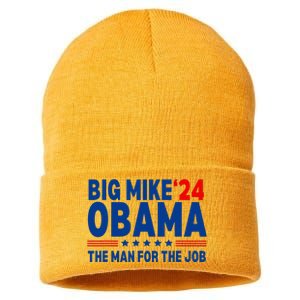 Big Mike Obama 2024 The Man For The Job President Election Sustainable Knit Beanie