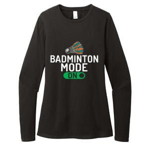 Badminton Mode On Badminton Gift Womens CVC Long Sleeve Shirt