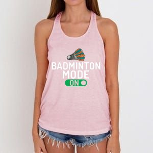 Badminton Mode On Badminton Gift Women's Knotted Racerback Tank