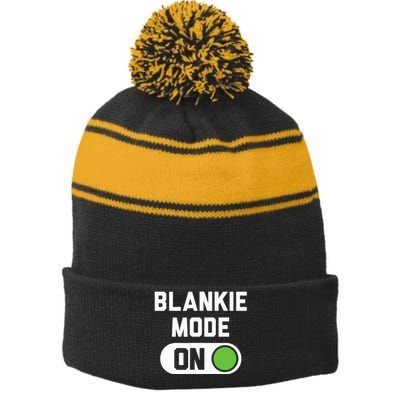 Blankie Mode On Switch Stripe Pom Pom Beanie