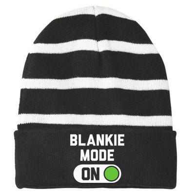 Blankie Mode On Switch Striped Beanie with Solid Band