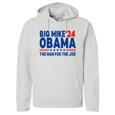 Big Mike Obama 2024 The Man For The Job President Election Performance Fleece Hoodie