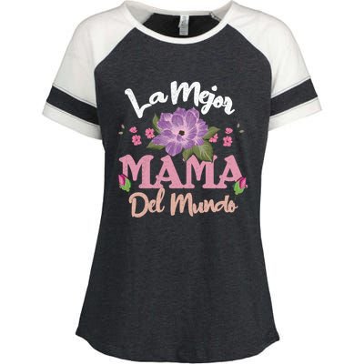 Best Mom Of World Spanish Mom Spain Happy MotherS Day Gift Enza Ladies Jersey Colorblock Tee