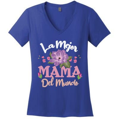 Best Mom Of World Spanish Mom Spain Happy MotherS Day Gift Women's V-Neck T-Shirt