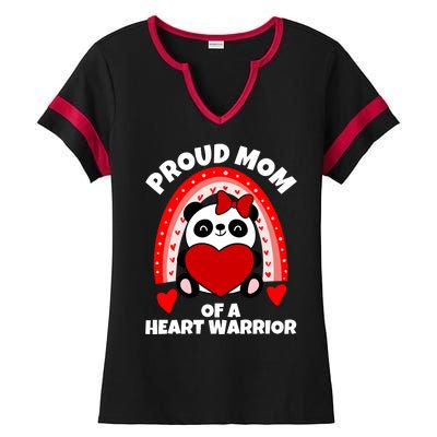 Beautiful Mom Of A Heart Warrior CHD Awareness Ladies Halftime Notch Neck Tee