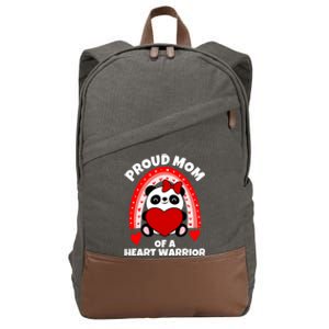 Beautiful Mom Of A Heart Warrior CHD Awareness Cotton Canvas Backpack