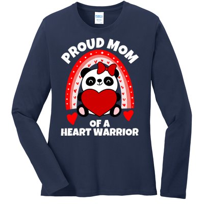 Beautiful Mom Of A Heart Warrior CHD Awareness Ladies Long Sleeve Shirt