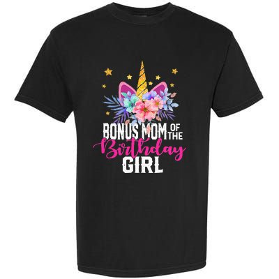 Bonus Mom Of The Birthday Mothers Day Unicorn Birthday Garment-Dyed Heavyweight T-Shirt