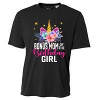 Bonus Mom Of The Birthday Mothers Day Unicorn Birthday Cooling Performance Crew T-Shirt