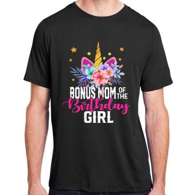 Bonus Mom Of The Birthday Mothers Day Unicorn Birthday Adult ChromaSoft Performance T-Shirt