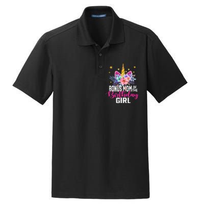 Bonus Mom Of The Birthday Mothers Day Unicorn Birthday Dry Zone Grid Polo