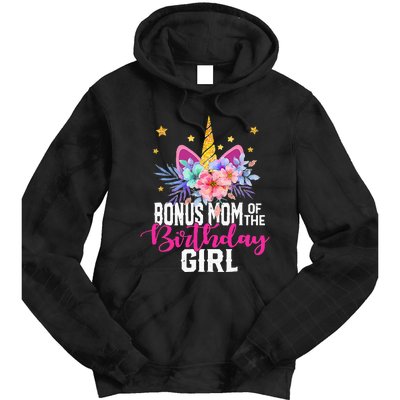 Bonus Mom Of The Birthday Mothers Day Unicorn Birthday Tie Dye Hoodie