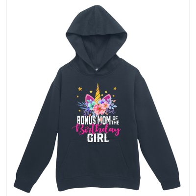 Bonus Mom Of The Birthday Mothers Day Unicorn Birthday Urban Pullover Hoodie