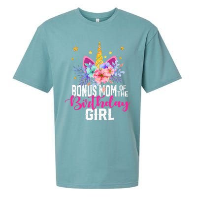 Bonus Mom Of The Birthday Mothers Day Unicorn Birthday Sueded Cloud Jersey T-Shirt