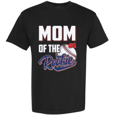 Baseball Mom of Rookie 1 Years old Team 1st Birthday Garment-Dyed Heavyweight T-Shirt