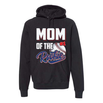 Baseball Mom of Rookie 1 Years old Team 1st Birthday Premium Hoodie