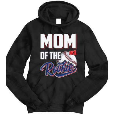 Baseball Mom of Rookie 1 Years old Team 1st Birthday Tie Dye Hoodie