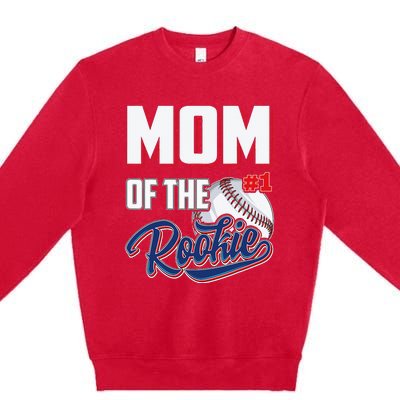 Baseball Mom of Rookie 1 Years old Team 1st Birthday Premium Crewneck Sweatshirt