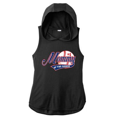 Baseball Mom of Rookie 1 Years old Team 1st Birthday Ladies PosiCharge Tri-Blend Wicking Draft Hoodie Tank