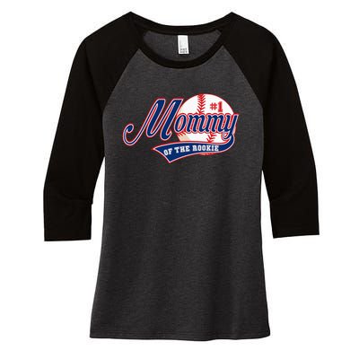 Baseball Mom of Rookie 1 Years old Team 1st Birthday Women's Tri-Blend 3/4-Sleeve Raglan Shirt