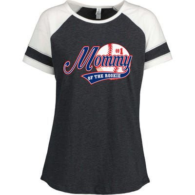 Baseball Mom of Rookie 1 Years old Team 1st Birthday Enza Ladies Jersey Colorblock Tee