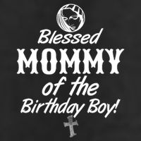 Blessed Mommy Of The Birthday Boy 7 Panel Mesh Trucker Snapback Hat