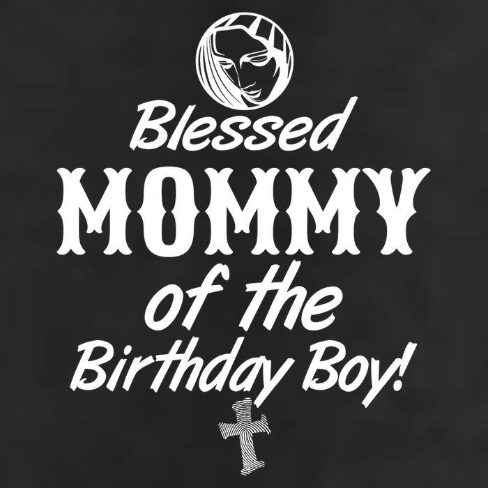 Blessed Mommy Of The Birthday Boy 7 Panel Mesh Trucker Snapback Hat