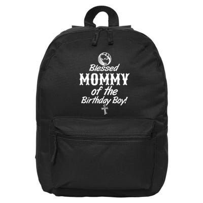 Blessed Mommy Of The Birthday Boy 16 in Basic Backpack