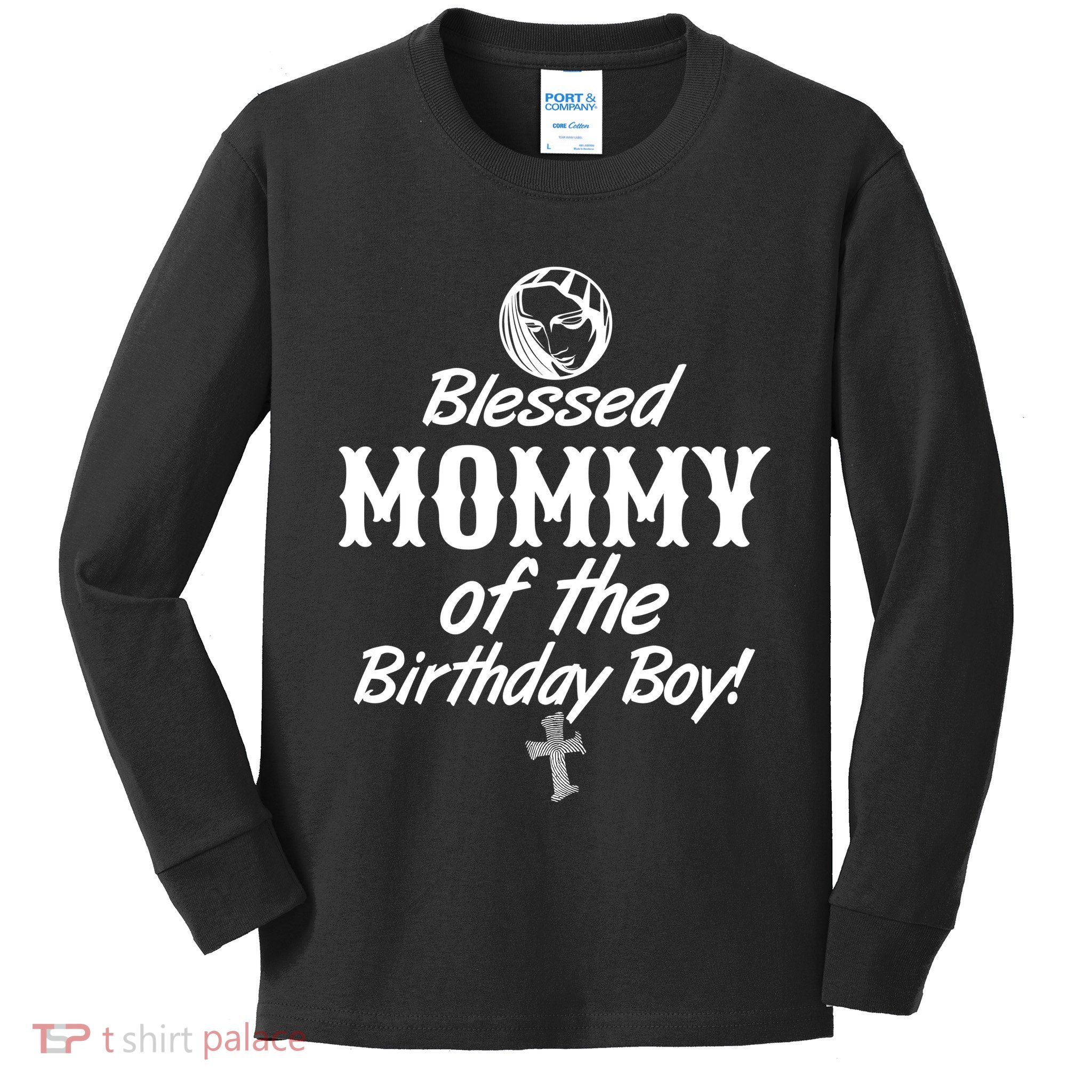 Blessed Mommy Of The Birthday Boy Kids Long Sleeve Shirt