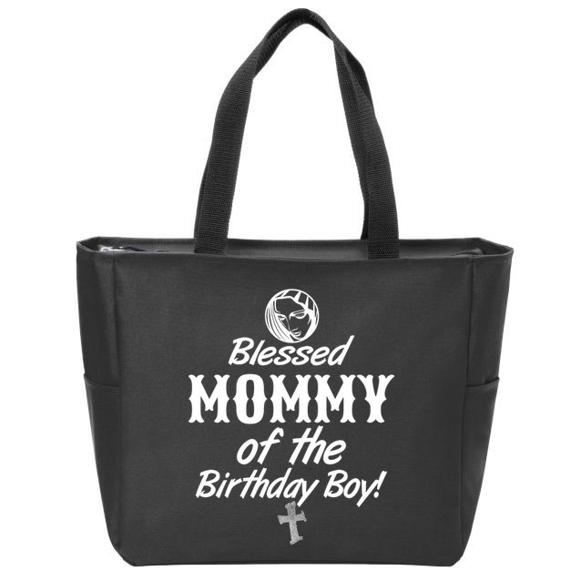 Blessed Mommy Of The Birthday Boy Zip Tote Bag